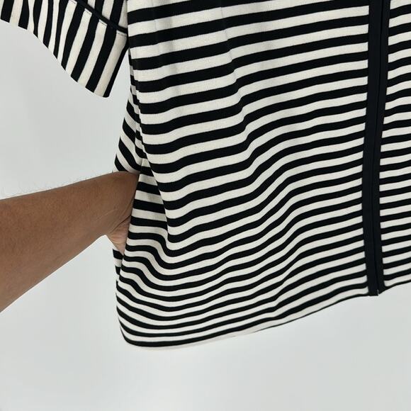 Lafayette 148 black white full zip half sleeve office preppy jacket size M - Picture 8 of 8